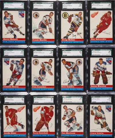 1954-55-Topps-hockey-set-lot-cards-for-sale-gordie-howe-rc