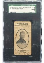 1924-25 Holland Creameries #6 Bobbie Benson card prewar hockey set lot