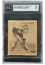 1933 V357 WWG Ice Kings #13 Frank King Clancy KSA 2 HOF card rc for sale