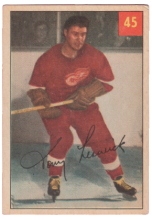 1954-55 Parkhurst Hockey #45 Tony Leswick set lot sportcards hockey carte