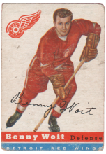 1954-55 Topps #8 Benoit Woit hockey card rc rookie for sale