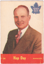 1955 Parkhurst #34 Hap Day HOF hockey cards for sale rc